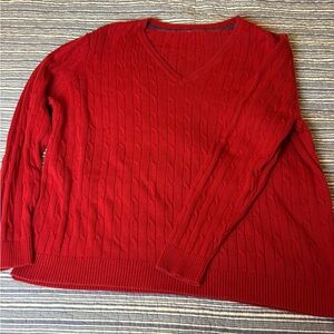 Elegant V-Neck Red Sweater for Men